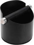 Espresso Knock Box, Stainless Steel Coffee Grounds Knock Box, With Removable Knock Bar and Non-Slip Rubber Base (Black)