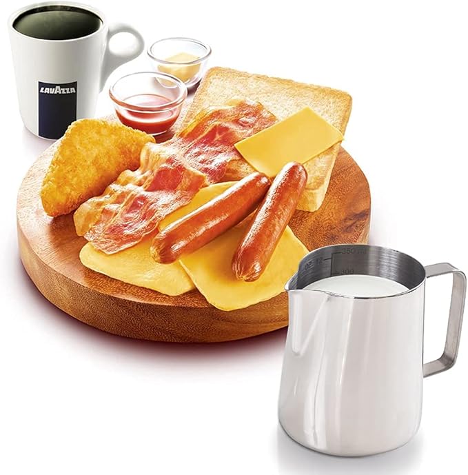 homEdge Espresso Steaming Pitchers 20 OZ / 600ml, Stainless Steel Frothing Pitcher with Measurement Scale