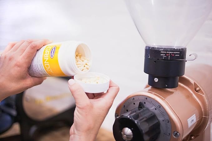 Urnex Grindz Professional Coffee Grinder Cleaning Tablets - 430 Grams - All Natural Food Safe Gluten Free - Cleans Burr and Casing - Help Extend Life of Your Grinder