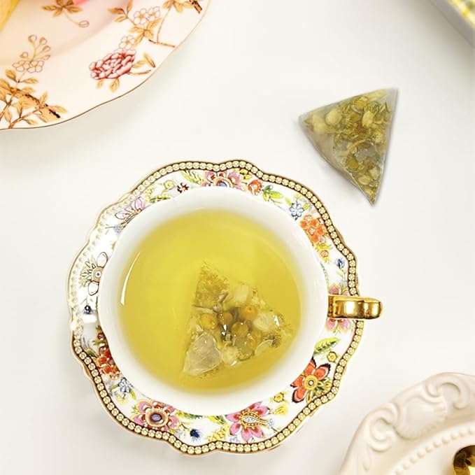 XIEJINJI Chamomile Jasmine Herbal Tea, 40 Tea Bags, Premium Soothing Floral Blend in Eco-Conscious Teabags - Non-GMO - Caffeine-free