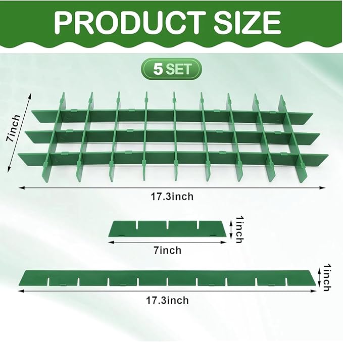 5 Sets Medium Freeze Dryer Tray Dividers Compatible with Harvest Right Trays, Freeze Dried Strawberrie Candy Fruit Dog Cat Treats Tray Dividers, Ideal Accessories for Freeze Dryer Owner(Green)
