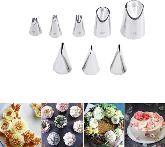 Flower Piping Tips Rose Petal Pastry Tips Chrysanthemum Tips Flower Icing Piping Cream Nozzle For Cake Cupcake Decorating