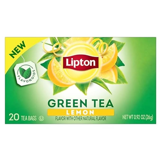 Lipton Honey Ginger Green Tea, Lemon Green Tea, & Peach Green Tea 20 CT (3ea) (Variety Pack)