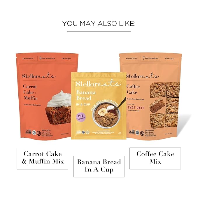 Stellar Eats Grain-Free Banana Bread & Muffin Baking Mix | Gluten-Free, Dairy-Free, Low Sugar, Plant-Based | Naturally Sweet with Coconut Sugar | Makes 1 Loaf or 12 Muffins | 2 Pack