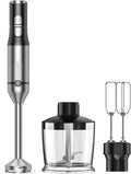 Immersion Blender RPM 16000±10% Hand Blender,15 Speed and Turbo Mode Hand Mixer, 3-in-1 Heavy Duty Copper Motor Stainless Steel Smart Stick with Egg Beaters and Chopper