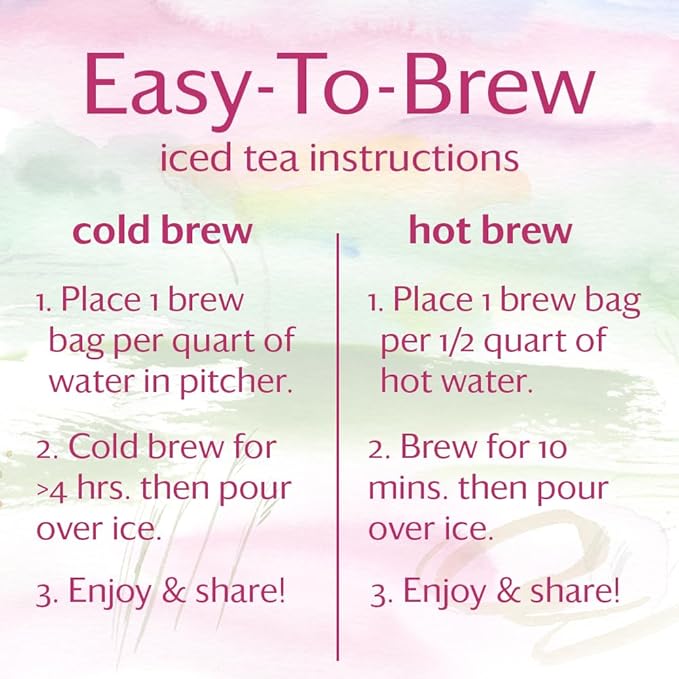 Grace Farms HIBISCUS ORANGE ORGANIC ICED TEA (Twelve 1qt. Brew Bags, 3 Gallons) | Refreshing, Tart and Vibrant, Naturally Sweet Sugar-Free | Easy Cold Brew