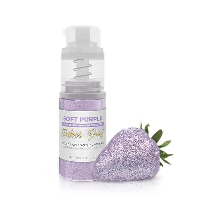 Bakell - Soft Purple Tinker Dust (4g, 1x Mini Spray Pump) Edible Glitter for Food, Desserts, and Beverages!