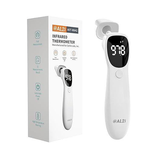 Dual Mode Thermometer for Adults, Kids, and Babies – Infrared Digital Forehead and Ear Thermometer, No Touch with Fever Alarm and Fast Results
