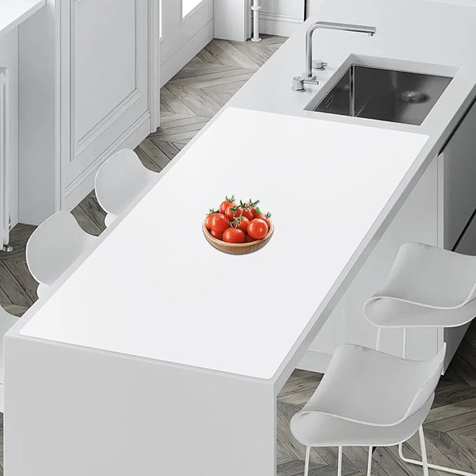 35.4''x23.6''(90cmx60cm) Extra Large Silicone Mat for Kitchen Counter, Heat Resistant Countertop Protector, Non-Slip Waterproof Kitchen Island Mat, Easy to Clean, Semitransparent