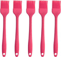 Silicone brush, Oil Brush for BBQ Kitchen Cooking Baking and Grilling（5 PCS,Rose Red)
