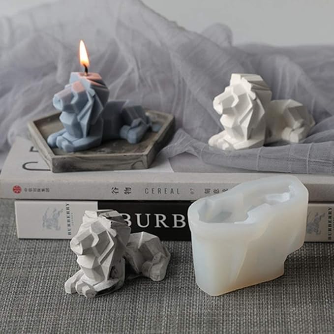 3D Abstract Lion Candle & Resin Mold - Silicone Heart & Soap Mold - DIY Aromatherapy Decoration