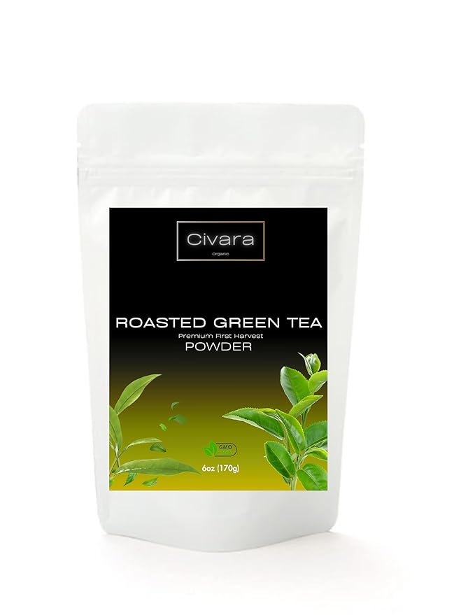Civara Organic Tea Powder Trio – Black Tea, Matcha & Roasted Green Tea (6oz Each) | USDA Organic, Non-GMO, Vegan | No Sugar or Additives | Great for Lattes, Smoothies & Recipes – Choose Your Flavors (12. Black Tea + Matcha + Roasted Green Tea)
