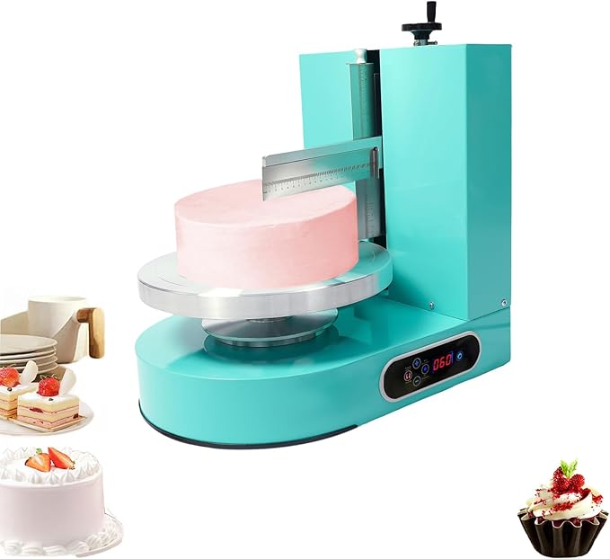 Cake Decorating Machine, Electric Birthday Cake Cream Smooth Coating Decoration Machine, Cake Smoother Icing Machine,Cake Cream Spatula Machine for 4-12inch Cake (Green)