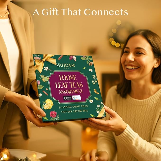 VAHDAM Top 9 Exotic Loose Leaf Herbal Tea Sampler (18+ cups) | No Caffeine | Floral & Fruity Blends with Delicious Taste | Hot & Iced | Perfect for Gifting & Regular Consumption