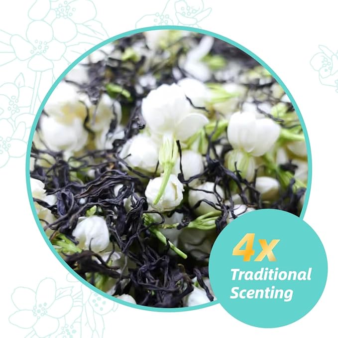 Essencesip Jasmine Black Tea - Floral Twist on Classic English Breakfast Style, 4oz Organic Loose Leaf tea in Reusable Tin