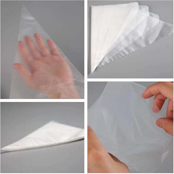 23 inch Frosting Piping Bag Disposable, AMBESTAR 100 Pieces Professional Clear Huge Thickened Cake Decorating Bag for Cream Frosting, Cakes and Cookies Decoration, Baking Lovers Accessories