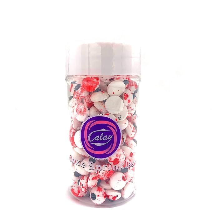 Halloween Weraru Small Candy Bloody Red Eyeballs Eye Ball Sweets Cake Cupcake Toppers Cookie Dessert Sprinkles Decorations for Christmas Halloween Birthday Party Supplies 3.4 Ounce
