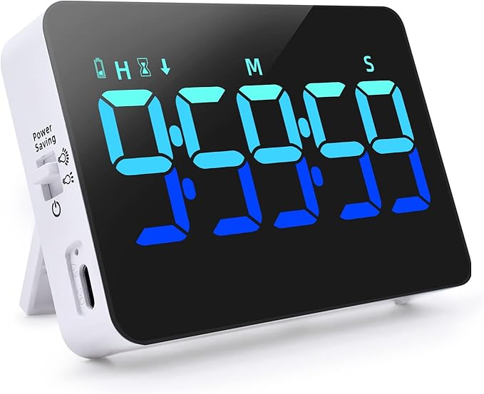 Kitchen Digital Timer, Count Down Up, Rechargeable, Vibration Mode Adjustable Volume and Brightness LED Display, Time Management Cook, Desk, Kids Adults Study Teaching, Kitchen Gadgets