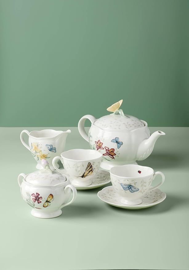 Lenox Butterfly Meadow 8-Piece Tea Set, Service for 2, White
