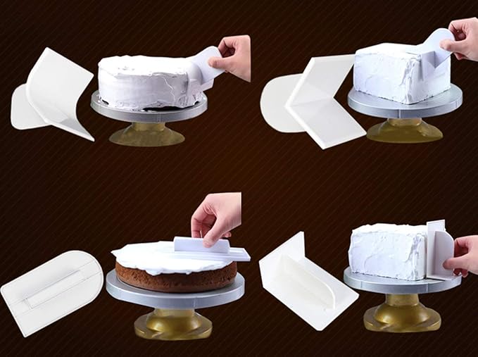 4pcs Fondant Icing Smoother Polisher for Cake Decoration Sugarcraft Scraper Paddle Tool