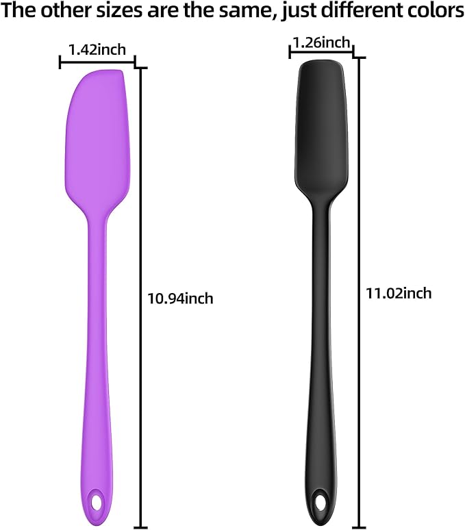 Slim Silicone Spatula Set, 5 Piece Food Grade Rubber Spatulas for Baking, Cooking, and Mixing High Heat Resistant Non Stick Dishwasher Safe BPA-Free (Multicolor)