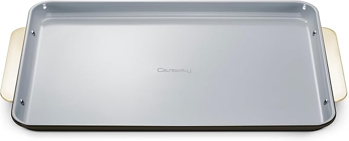 Caraway Non-Stick Ceramic Baking Sheet - Naturally Slick Ceramic Coating - Non-Toxic, PTFE & PFOA Free - Perfect for Baking, Roasting, and More - Large (18" x 13") - Black