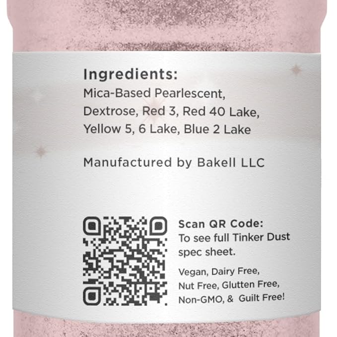 BAKELL Rose Gold Edible Glitter, 45 Grams | TINKER DUST Edible Glitter | KOSHER Certified | 100% Edible Glitter | Cakes, Cupcakes, Cake Pops, Drinks, Dessert Vegan Glitter & Dusts (45g Shaker, Rose Gold)