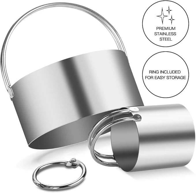 5 Pieces Cookie Cutters Round Cutters Stainless Steel Biscuit Cutter with Handle in Graduated Sizes Round Shape Molds