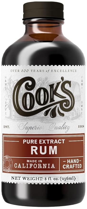 Cook's, Pure Rum Extract, For Baking, Ice Cream, Candies, Cakes, 8 oz