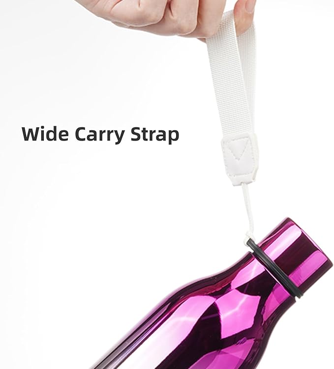 Insulated Water Bottle with Strap,18 oz Double Wall Stainless Steel Vacuum Bottles Metal Water Flask,Wonderland