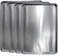 Commerical Quality Cookie Sheet Pan - 4 Pack Aluminum Half Sheet Baking Pan by Saffron & Sage Home Living - This 18x13 Baking Sheet Set is Rust & Warp Resistant, Heavy Duty, of Thick Gauge