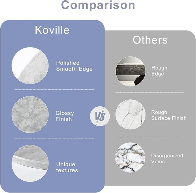 Koville Dark Grey Marble Pastry Cutting Board, 16" Large Marble Cheese Serving Board for Kitchen Countertop, Stone Tray for Baking, Charcuterie, Trivet, Dough Pastry and Stone Cutting Boards