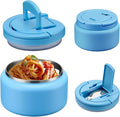 Soup Thermo for Hot Food Kids 13.5oz Lunch Containers with Buckle Lid Wide Mouth Hot Food Jar Vacuum Insulated Stainless Steel Bento Box Leakproof with Spoon(Blue)