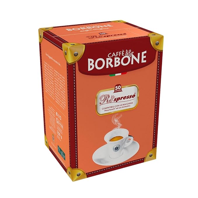 Caffe Borbone Nespresso Compatible Espresso Pods, Red Blend, Freshly Roasted and Packaged in Italy - 50 Individually Wrapped Espresso Pods - NOT Compatible with Vertuo