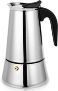 Moka Pot, 9 Cups (15.9 oz) Stovetop Espresso Maker, 304 Stainless Steel Moka Pot, Induction Compatible, Silver
