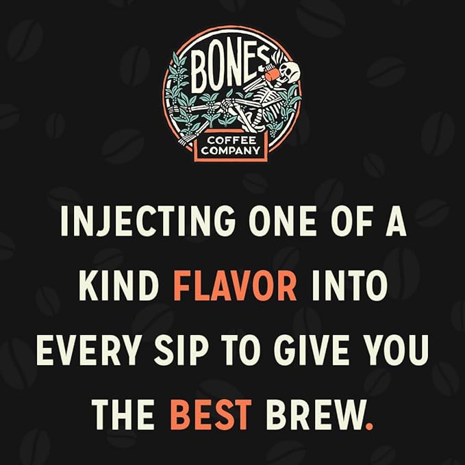 Bones Coffee Company S'morey Time, S'mores and Graham Crackers Flavored Coffee, Medium Roast Low Acid Arabica Beans Compatible with Auto drip and French Press Coffee Maker, 12 Oz Whole Bean