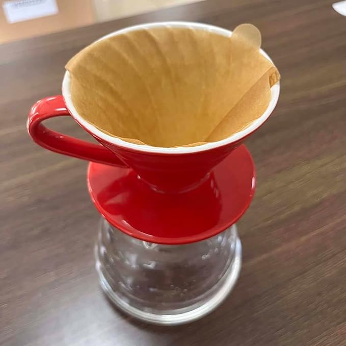 Cone Coffee Filters, 200pcs Unbleached Brown Paper, 2-6 Cup, Compatible with Hario V60 02, CHEMEX 3-cup Coffee Maker