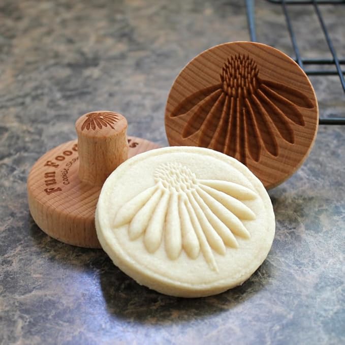 Wood Cookie Stamp, 2.5 Inch (Cone Flower CS-076)