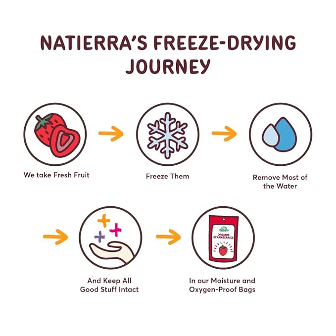 NATIERRA Premium Freeze-Dried Blueberries, Strawberries & Bananas | Non-GMO & Vegan, Gluten Free, No Additives, No Sugar Added | Variety Pack (Pack of 6)
