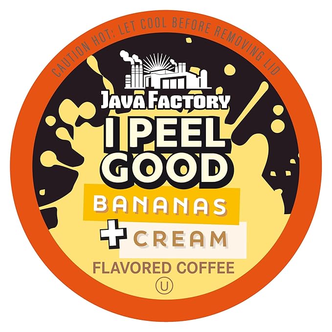 Java Factory Flavored Coffee Pods, I Peel Good Banana Cream, Compatible with K Cup Brewers, 40 Count