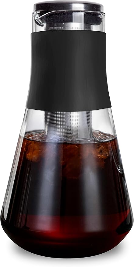 AGOGO Cold Brew Iced Coffee Makers with Metal Filters Silicone Non-slip Grip Carafe 1600ml