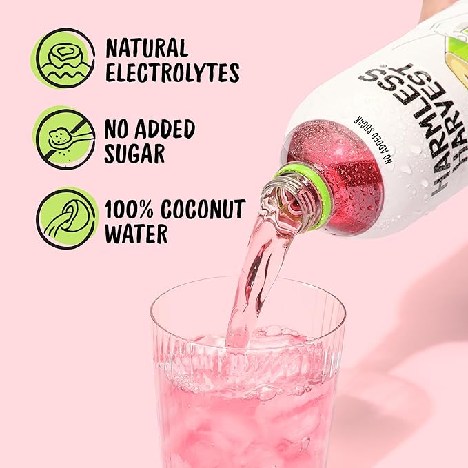 Harmless Harvest Organic Coconut Water 10 Fl Oz, 12 Pack – Natural Electrolyte Hydration Drink, No Sugar Added, Original Coconut Water, Non-GMO & Fair for Life Certified