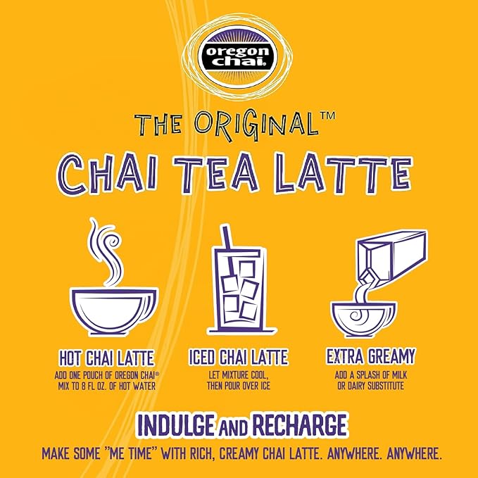 Oregon Chai Original Dry Chai Latte Mix, 8 Count (Pack of 6)