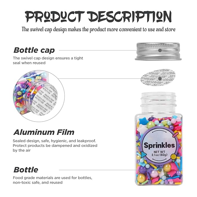Edible Pink Sprinkle, Valentines Sprinkles Dessert Decorating, Confetti Sprinkle, Pearl Sprinkle, Pink Jimmies Sprinkle for Cake, Cupcake, Chocolate, Macaron, Waffle and Ice Cream(120g/4.23oz)