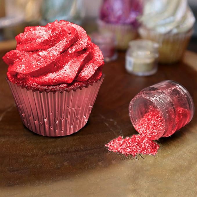 BAKELL® Red Edible Glitter, 45 Gram Shaker | TINKER DUST Edible Glitter | Approved Glitter | 100% Edible Glitter | Cakes, Cupcakes, Cake Pops, Drinks, Vegan Glitter & Dusts
