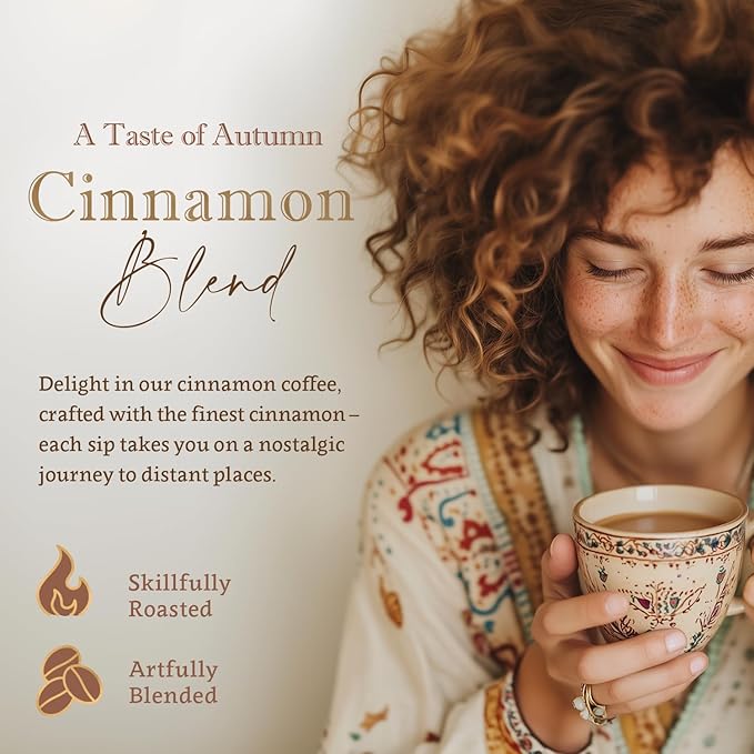 Flavored Ground Coffee – Cinnamon, 100% Arabica, Single Origin, Medium Roast, USDA Organic, Naturally Flavored – by Coffea Flavor