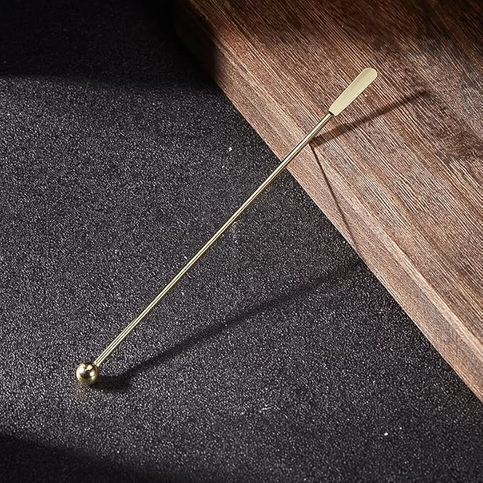 10 pcs Stainless Steel Coffee Beverage Stir Sticks Cocktail Stirrers Drink Swizzle Stick 7.4" Swizzle Stick Picks Tools Gold