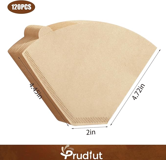 #4 Cone Coffee Filters 8-12 Cups, Disposable Natural Coffee Filters 4 Cone Paper Unbleached 4 Filters Paper Compatible with Ninja, Drip and Pour Over Coffee Maker, 120 Count