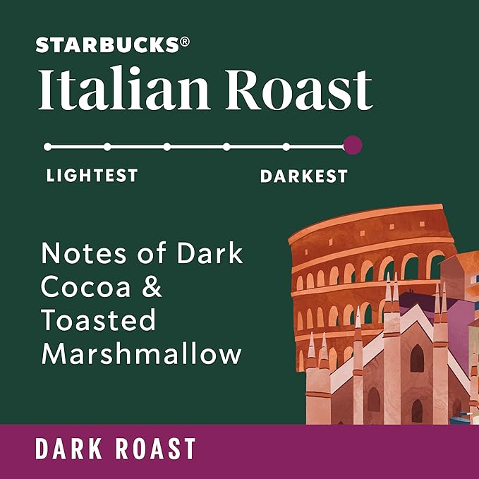 Starbucks Ground Coffee, Dark Roast Coffee, Italian Roast, 100% Arabica, 1 bag (18 oz)