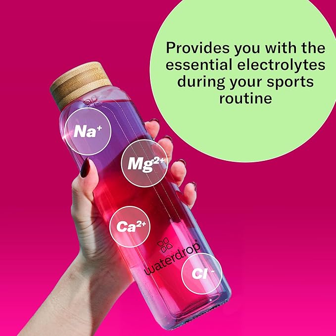 Waterdrop Microlyte Hydration Cubes, Berry Flavor, Electrolyte Drink Mix with Zinc, Magnesium, Potassium, Calcium & 9 Vitamins, Zero Sugar, Low Calorie, Sports Drink with Electrolytes, 24 Count